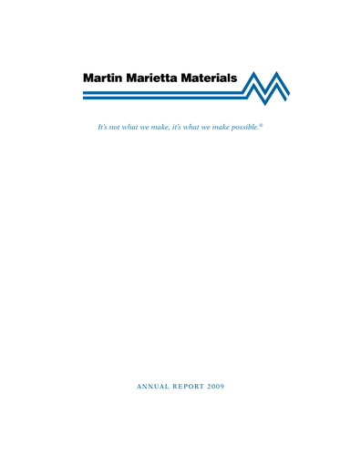 Thumbnail Martin Marietta Materials Annual Report 2009