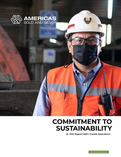 Thumbnail Americas Gold and Silver Corp ESG Report 2021