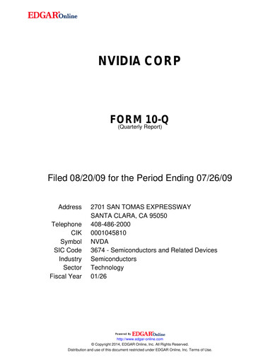 Thumbnail NVIDIA Quarterly Report 2010-q2
