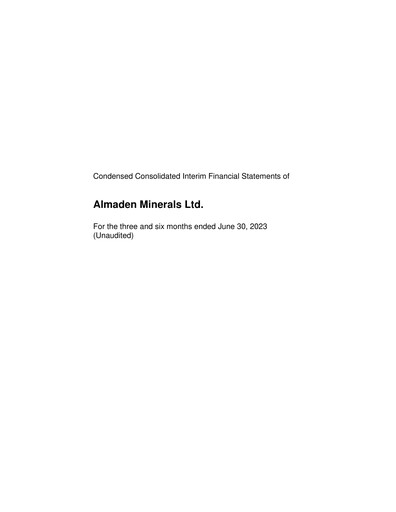 Vorschaubild Almaden Minerals
 Quartalsbericht 2023-q2