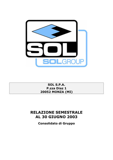Thumbnail SOL S.p.A. Half-year Report 2003-h1