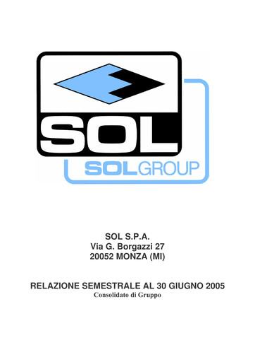 Thumbnail SOL S.p.A. Half-year Report 2005-h1