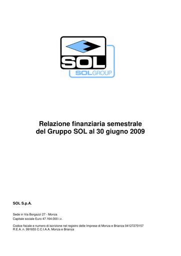 Thumbnail SOL S.p.A. Half-year Report 2009-h1