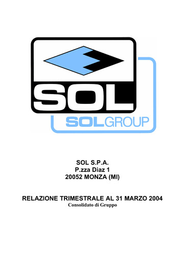 Thumbnail SOL S.p.A. Quarterly Report 2004-q1