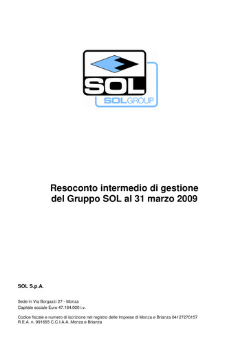 Thumbnail SOL S.p.A. Quarterly Report 2009-q1
