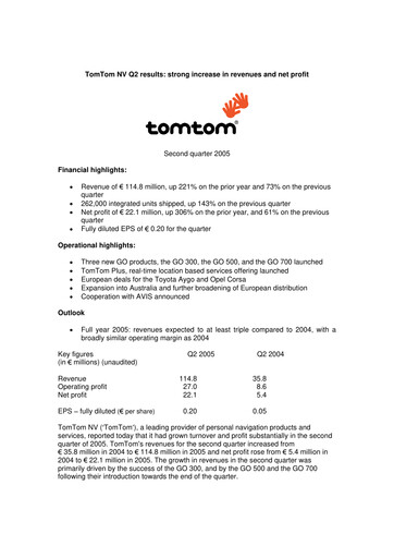 Thumbnail TomTom Quarterly Report 2005-q2