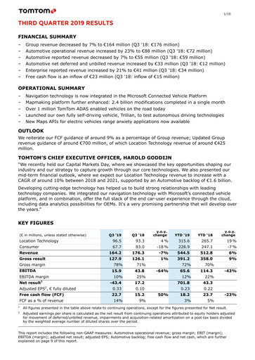 Thumbnail TomTom Quarterly Report 2019-q3