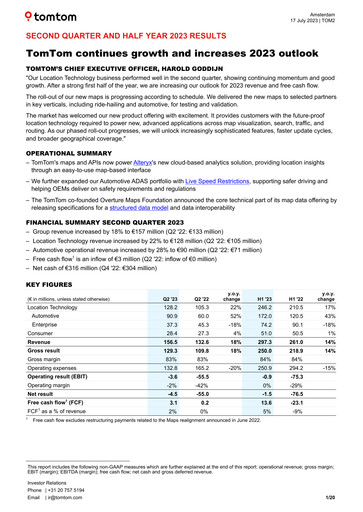 Thumbnail TomTom Quarterly Report 2023-q2