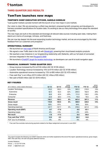 Thumbnail TomTom Quarterly Report 2023-q3