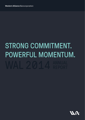 Thumbnail Western Alliance Bancorporation
 Annual Report 2014