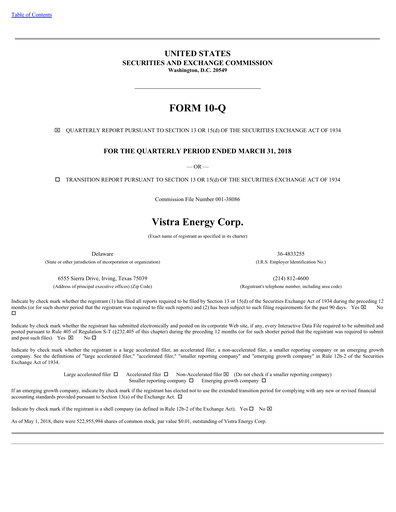 Thumbnail Vistra Quarterly Report 2018-q1