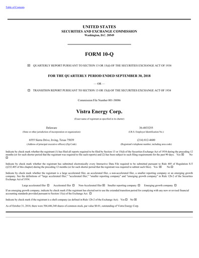Thumbnail Vistra Quarterly Report 2018-q3