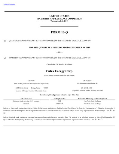 Thumbnail Vistra Quarterly Report 2019-q3