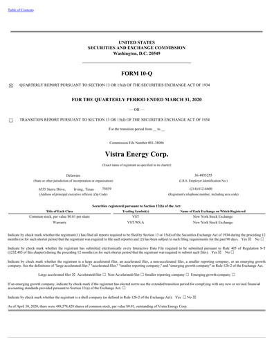 Thumbnail Vistra Quarterly Report 2020-q1