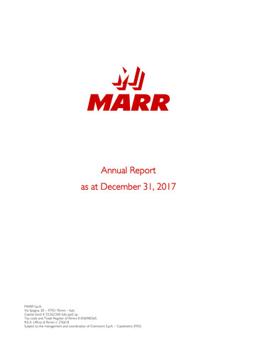Thumbnail MARR S.p.A. Annual Report 2017