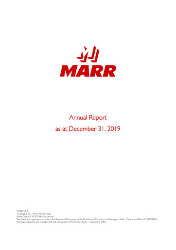 Thumbnail MARR S.p.A. Annual Report 2019