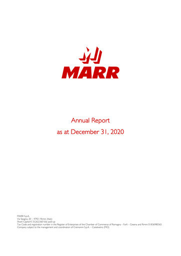 Thumbnail MARR S.p.A. Annual Report 2020