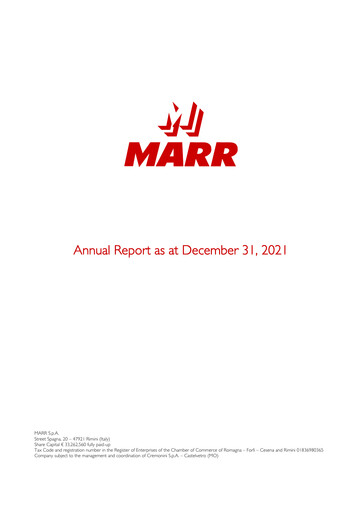 Thumbnail MARR S.p.A. Annual Report 2021