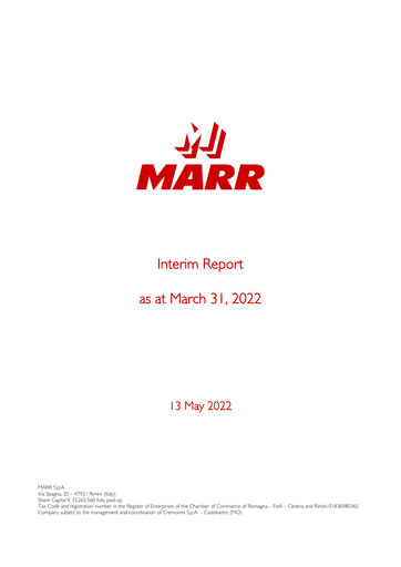 Vorschaubild MARR S.p.A. Quartalsbericht 2022-q1