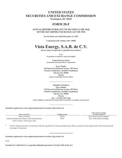 Thumbnail Vista Energy Annual Report 2025