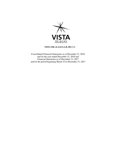 Thumbnail Vista Energy Financial Statement 2018-2017