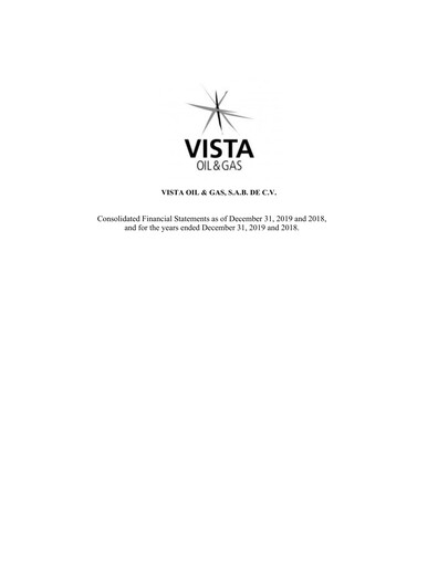 Thumbnail Vista Oil & Gas Financial Statement 2019-2018