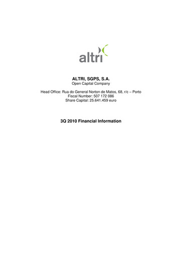 Thumbnail Altri Quarterly Report 2010-q3