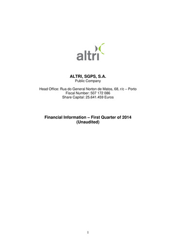 Thumbnail Altri Quarterly Report 2014-q1