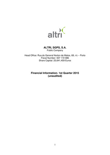 Thumbnail Altri Quarterly Report 2015-q1