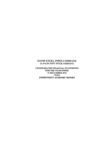 Thumbnail Saudi Steel Pipes Financial Statement 2016