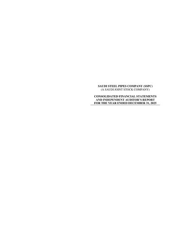 Thumbnail Saudi Steel Pipes Financial Statement 2025