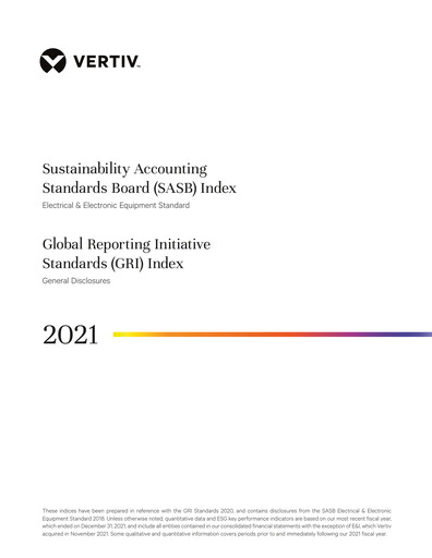 Thumbnail Vertiv Holdings
 ESG Report 2021