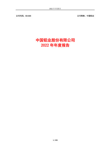 Thumbnail Aluminum Corporation of China Annual Report 2022