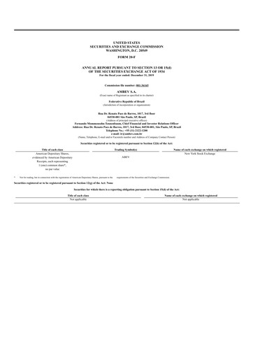 Miniature Ambev Rapport annuel 2019