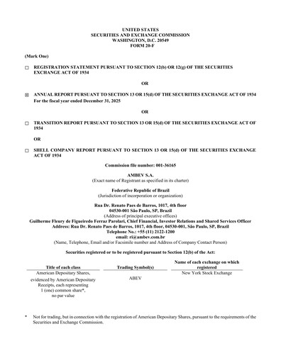 Thumbnail Ambev Annual Report 2025