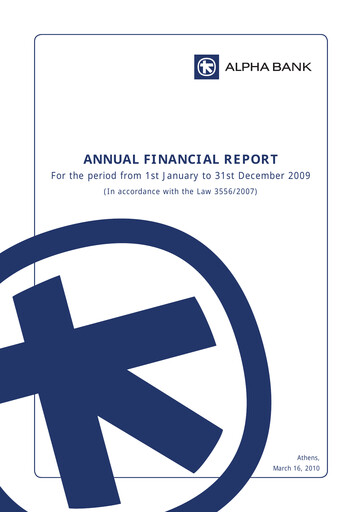 Thumbnail Alpha Services and Holdings Annual Report 2009