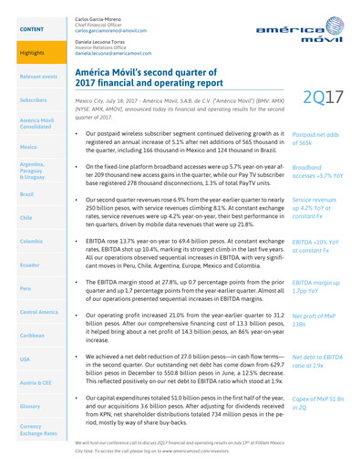 Thumbnail America Movil Quarterly Report 2017-q2
