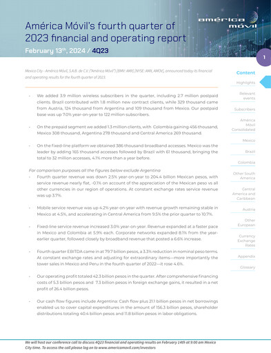 Thumbnail America Movil Quarterly Report 2023-q4
