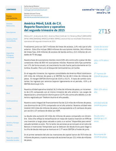 Thumbnail America Movil Quarterly Report 2015-q2