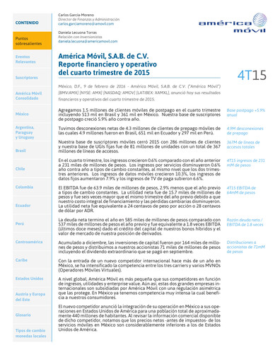 Thumbnail America Movil Quarterly Report 2015-q4