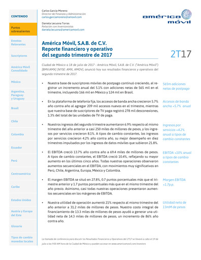 Thumbnail America Movil Quarterly Report 2017-q2