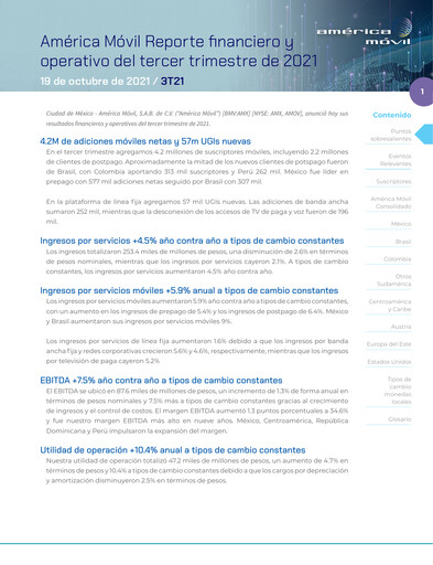 Thumbnail America Movil Quarterly Report 2021-q3