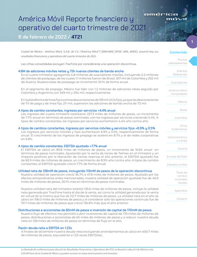 Thumbnail America Movil Quarterly Report 2021-q4