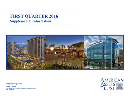 Thumbnail American Assets Trust
 Quarterly Report 2016-q1