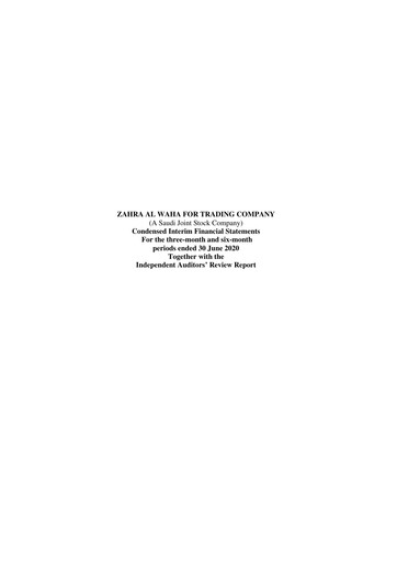 Miniature Zahrat Al Waha For Trading Company Rapport trimestriel 2020-q2