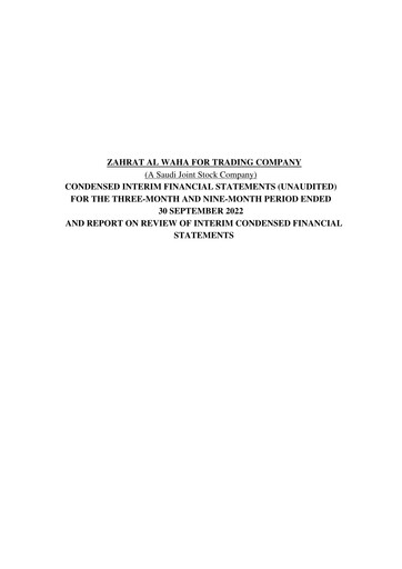 Miniature Zahrat Al Waha For Trading Company Rapport trimestriel 2022-q3