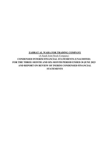 Miniature Zahrat Al Waha For Trading Company Rapport trimestriel 2023-q2