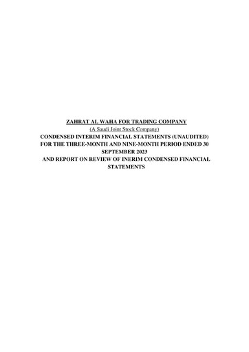 Miniature Zahrat Al Waha For Trading Company Rapport trimestriel 2023-q3