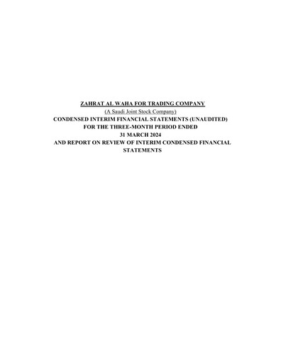 Miniature Zahrat Al Waha For Trading Company Rapport trimestriel 2024-q1