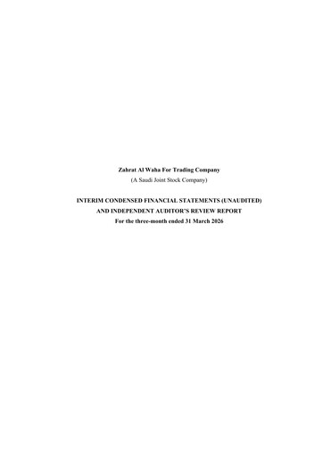 Miniature Zahrat Al Waha For Trading Company Rapport trimestriel 2026-q1